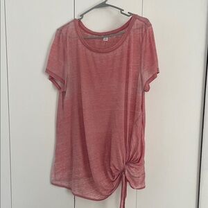 Caslon Women’s XL Red Burnout Tie-Front Top Soft Casual Tee